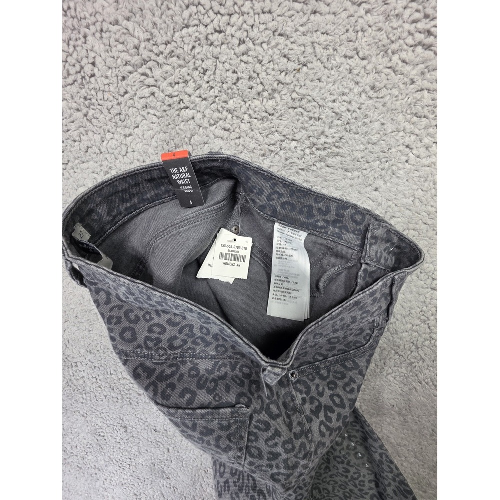 Abercrombie & Fitch Jeggings Womens Size 4 Gray Leopard Print Skinny High‎ Rise - Picture 6 of 9